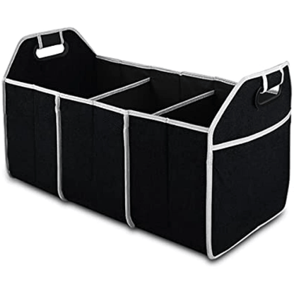 1pc Premium Universal Car Trunk Organizer - Waterproof, Foldable 3-Compartment Storage Bag with Adjustable Dividers - Ideal for SUV, Truck, Van, Sedan, and Road Trips