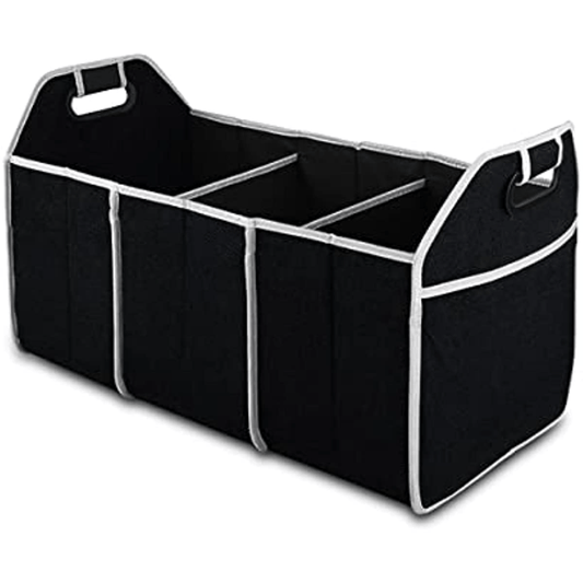 1pc Premium Universal Car Trunk Organizer - Waterproof, Foldable 3-Compartment Storage Bag with Adjustable Dividers - Ideal for SUV, Truck, Van, Sedan, and Road Trips