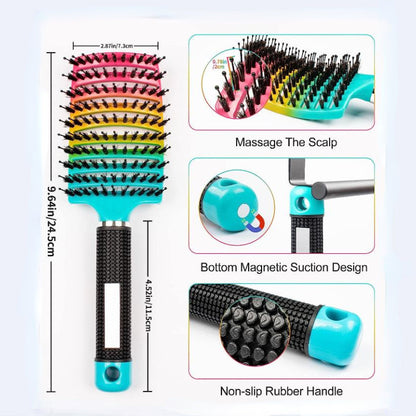 Detangling Hair Brush – Large Curved Styling Brush for All Hair Types