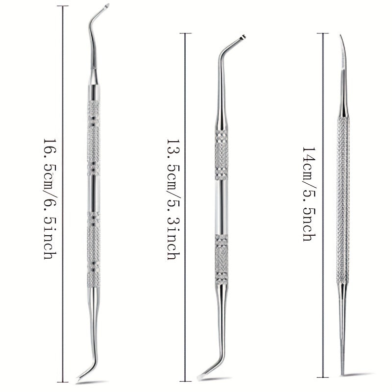 3PCS Stainless Steel Ingrown Toenail Tool Kit – Toenail File, Lifters, and Pedicure Tools for Pain Relief and Nail Care