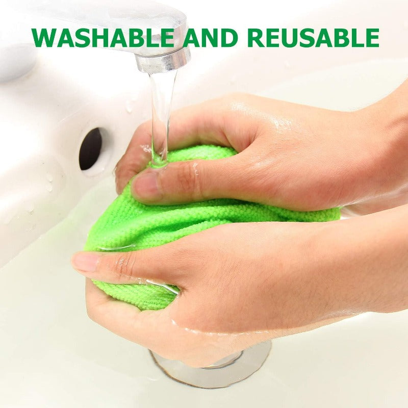 Microfiber Car Window Cleaning Tool – Extendable Handle, Washable & Reusable Cloth Pad, Interior & Exterior Glass Wiper Kit