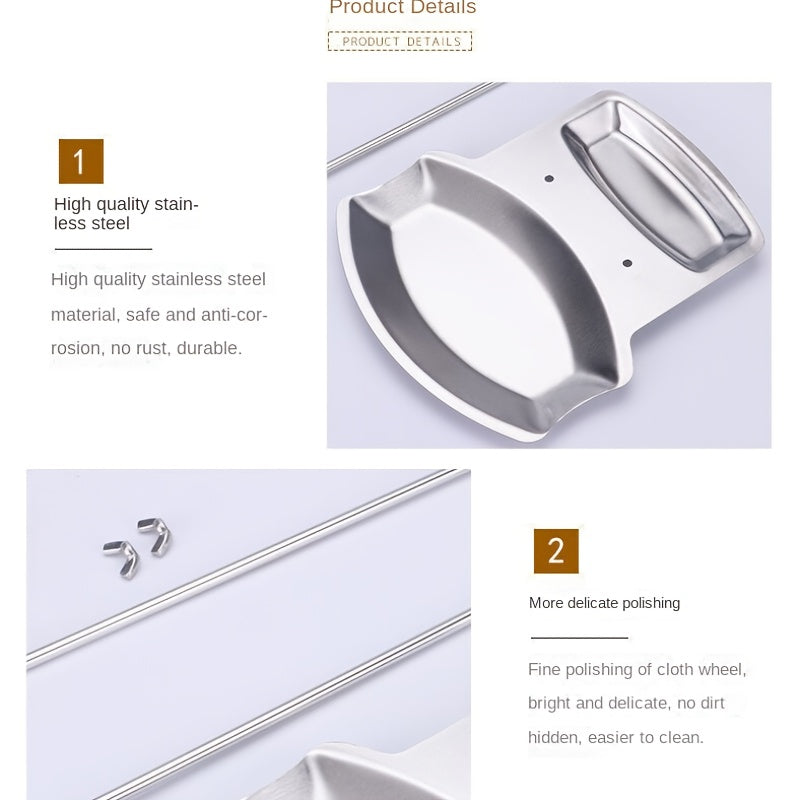 Stainless Steel Pot Cover Rack - Kitchen Storage Tray for Pots and Spoons, Stylish Tabletop Organizer