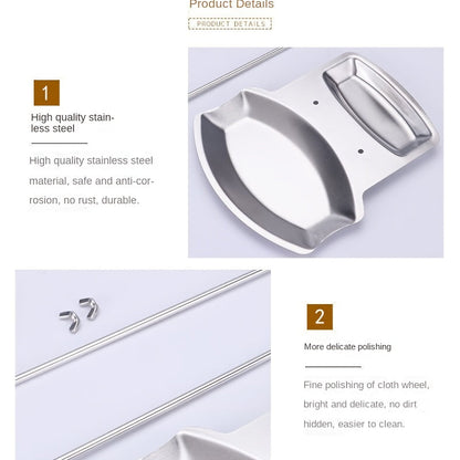Stainless Steel Pot Cover Rack - Kitchen Storage Tray for Pots and Spoons, Stylish Tabletop Organizer