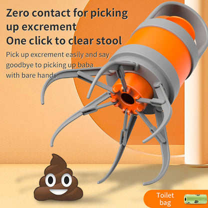 Portable Dog Pooper Scooper with 45 Waste Bags - Outdoor Dog Poop Picker and Excrement Shovel - Essential Pet Cleaning Supplies