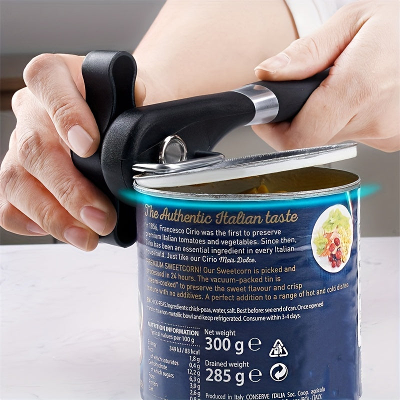 Quick and Easy Stainless Steel Can Opener - Multifunctional Kitchen Gadget for Effortless Can Opening