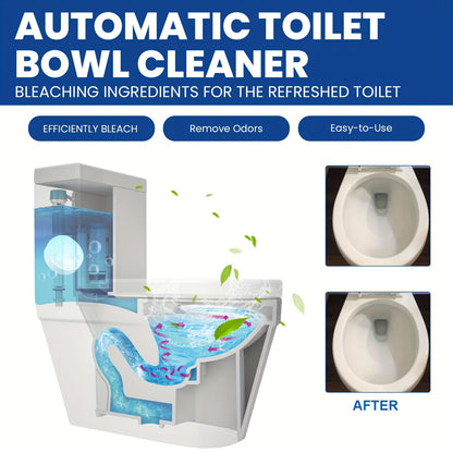 12 Pack Automatic Toilet Bowl Cleaner Tablets with Bleach – Hassle-Free, Long-Lasting Tank Cleaners with Advanced Sustained-Release – Essential for Sparkling Restrooms