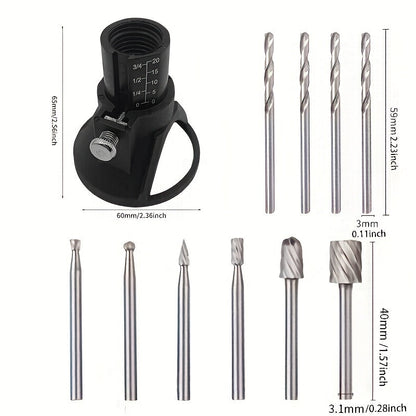 11PCS Electric Drill Engraver Grinder Accessories - Rotary Power Tool Set with Drill Bits for Rotary Tools