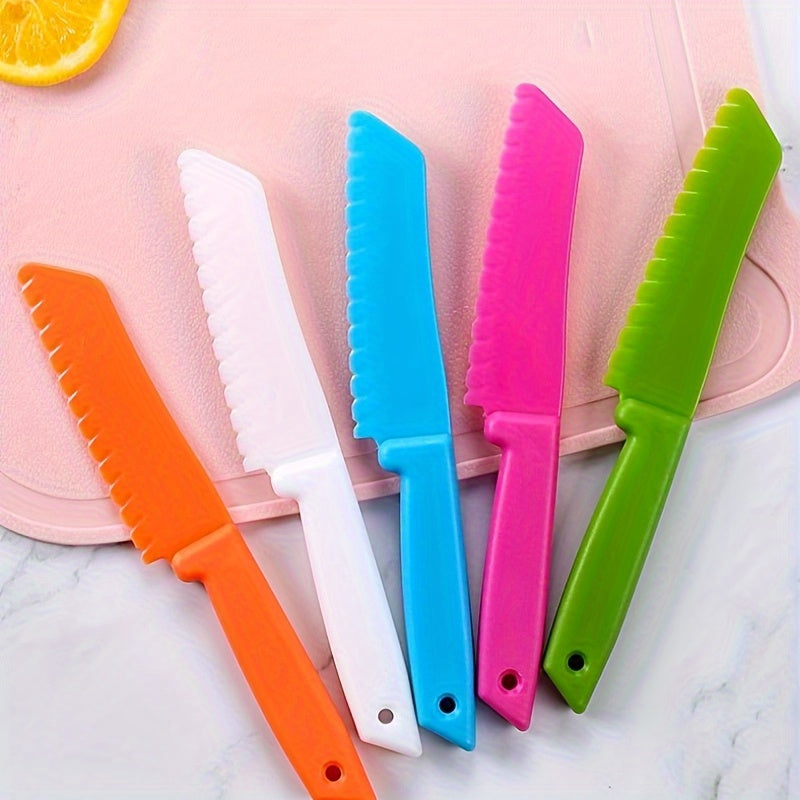 3PCS/6PCS/8PCS Kitchen Knife Set - Plastic Serrated Edges for Safe Cutting of Cakes, Fruits, and Veggies, Perfect for Little Chefs