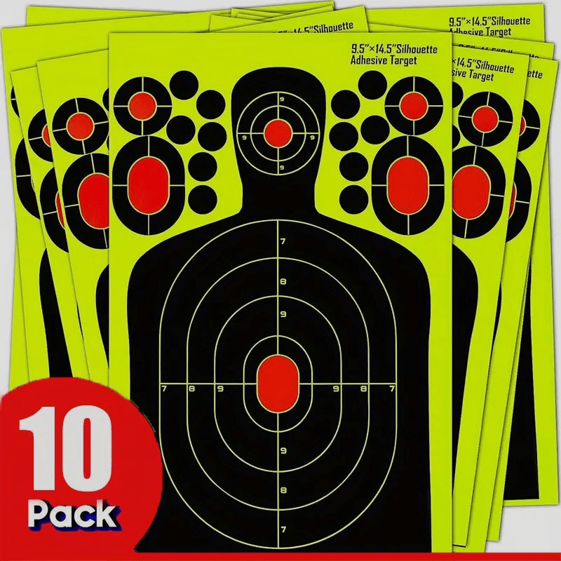 Human Body Shape Reactive Targets - 14.5 Inch Splatter Glow Fluorescent Paper for Accurate Range Training, 5/10/20pcs Pack, Durable Shooting Practice Accessories for Marksmen