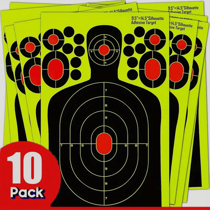 Human Body Shape Reactive Targets - 14.5 Inch Splatter Glow Fluorescent Paper for Accurate Range Training, 5/10/20pcs Pack, Durable Shooting Practice Accessories for Marksmen