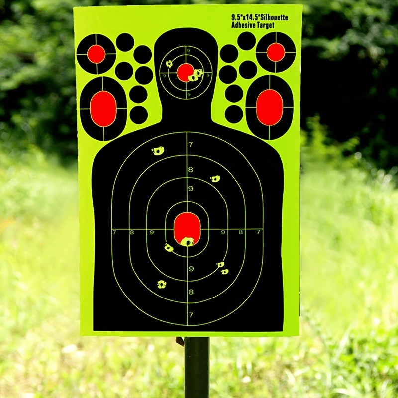 Human Body Shape Reactive Targets - 14.5 Inch Splatter Glow Fluorescent Paper for Accurate Range Training, 5/10/20pcs Pack, Durable Shooting Practice Accessories for Marksmen