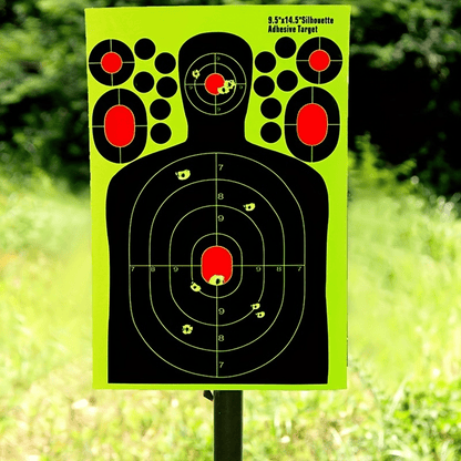 Human Body Shape Reactive Targets - 14.5 Inch Splatter Glow Fluorescent Paper for Accurate Range Training, 5/10/20pcs Pack, Durable Shooting Practice Accessories for Marksmen