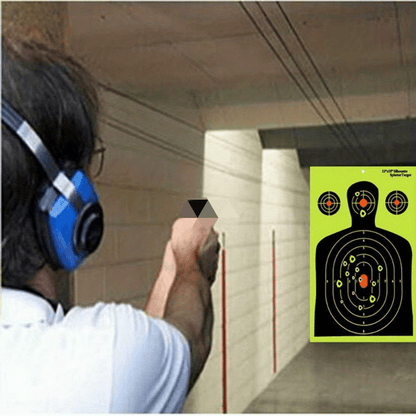 Human Body Shape Reactive Targets - 14.5 Inch Splatter Glow Fluorescent Paper for Accurate Range Training, 5/10/20pcs Pack, Durable Shooting Practice Accessories for Marksmen
