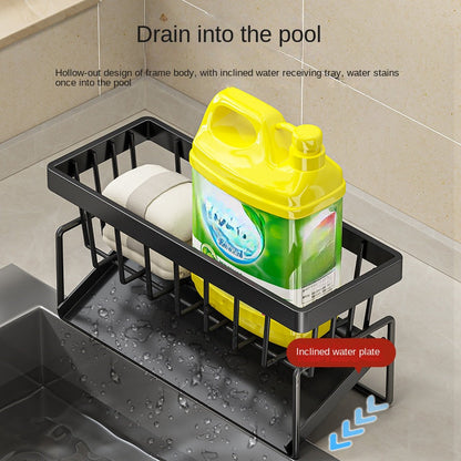 Kitchen Rack – Punch-Free Household Spice and Rag Drain Rack, Sink Faucet Organizer