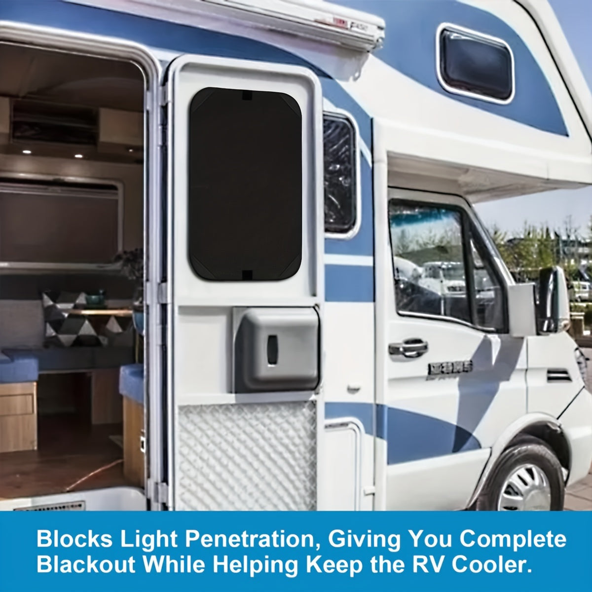 RV Door Window Shade Cover – Side Window Sunshades for Camper, Trailer, Motorhome with Privacy Screen and Window Cover Accessories