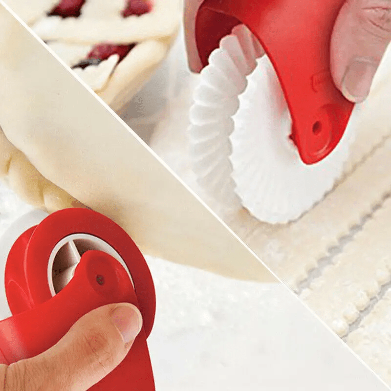 Deluxe Pastry Lattice Cutter Tool - Plastic Rolling Pin Wheel for Easy DIY Cake Decorating and Embossing - Essential Kitchen Gadget for Home Bakers