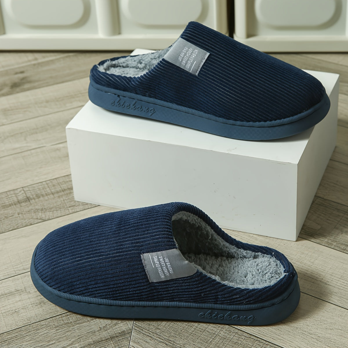 CozyFuzz Unisex Plush Slippers - Ultra Soft, Warm Closed Toe Fuzzy Slip-On Shoes for Indoor Wear, Perfect for Cold Winter Nights & Relaxation
