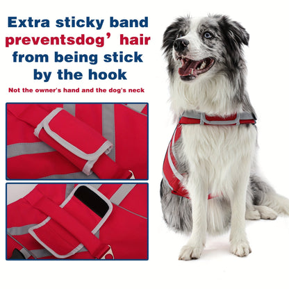 Water Safety Dog Life Jacket – Reflective and Adjustable Pet Flotation Vest with Handle and D-Ring, Polyester, Snap Button/Hook and Loop Closure – Hand Wash Only, for Small to Large Breeds