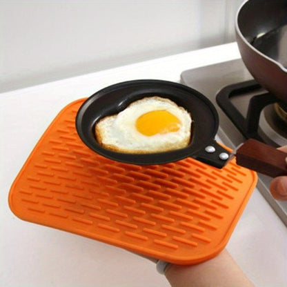 Buy 1 Get 1 Free - 2pcs Multifunctional Silicone Rectangular Trivet Mats - Heat-Resistant, Non-Slip, Easy to Clean, Space-Saving for Hot Pots, Dishes, Coasters and Table Protection