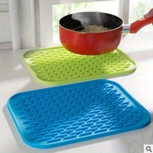 Buy 1 Get 1 Free - 2pcs Multifunctional Silicone Rectangular Trivet Mats - Heat-Resistant, Non-Slip, Easy to Clean, Space-Saving for Hot Pots, Dishes, Coasters and Table Protection