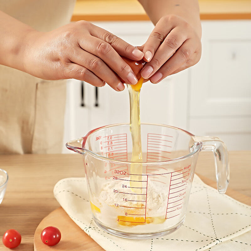 500ml Heat-Resistant Glass Measuring Cup with Scale and Handle - Microwave and Oven Safe for Baking and Cooking