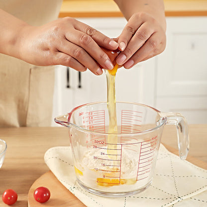 500ml Heat-Resistant Glass Measuring Cup with Scale and Handle - Microwave and Oven Safe for Baking and Cooking