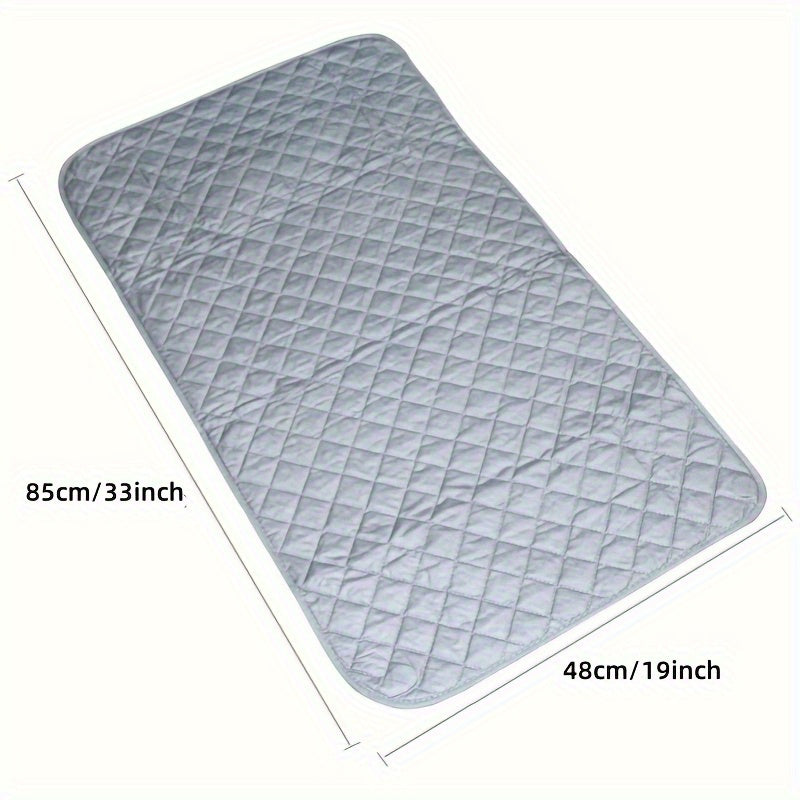 33" x 18" Deluxe Magnetic Ironing Mat - Thick Cotton Coated Silver Ironing Board with Heat-Resistant Pad | Portable, Travel-Friendly Design | Perfect for Hotel, Dormitory, Desktop Ironing