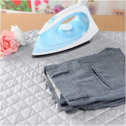 33" x 18" Deluxe Magnetic Ironing Mat - Thick Cotton Coated Silver Ironing Board with Heat-Resistant Pad | Portable, Travel-Friendly Design | Perfect for Hotel, Dormitory, Desktop Ironing