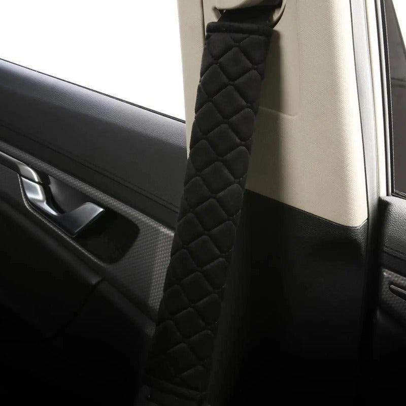 2PCS Plush Embroidered Car Seat Belt Covers – Soft, Adjustable Shoulder Pads for Comfort & Safety