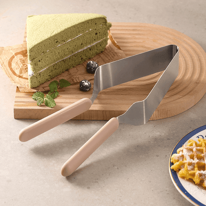 Stainless Steel Cake Clip and Slicer – Cake Cutting Tool for Baking, Triangular Cake Transfer Clip, Modern Minimalist Design for Hotels