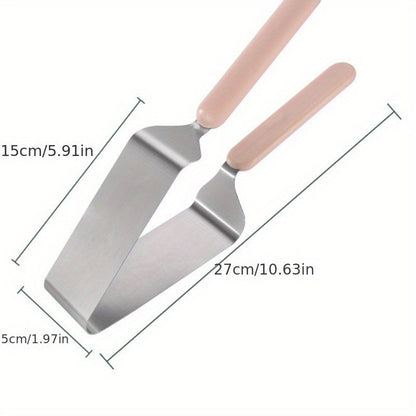 Stainless Steel Cake Clip and Slicer – Cake Cutting Tool for Baking, Triangular Cake Transfer Clip, Modern Minimalist Design for Hotels