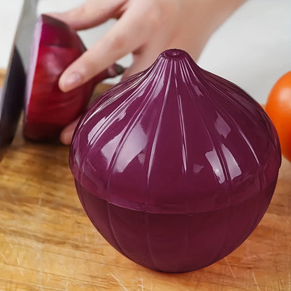 Onion Saver Food Storage Box - Vegetable Shaped Preservation Container, Refrigerator Crisper for Onions, Kitchen Gadget for Restaurants