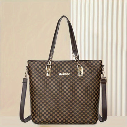 6pcs Fashion-Forward Geometric Bag Collection – Stylish Tote, Chic Boston Handbag, Versatile Crossbody, Spacious Wallet, Elegant Clutch and Key Holder Set for Women