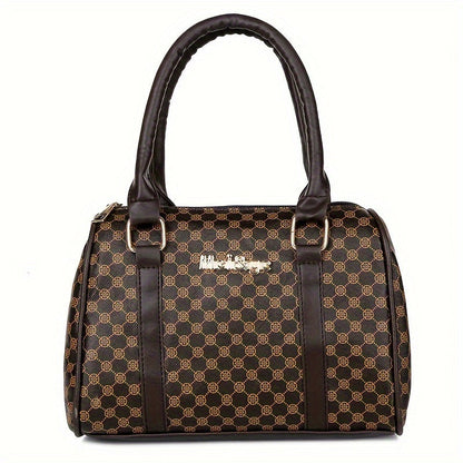 6pcs Fashion-Forward Geometric Bag Collection – Stylish Tote, Chic Boston Handbag, Versatile Crossbody, Spacious Wallet, Elegant Clutch and Key Holder Set for Women