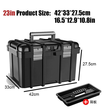 Large Portable Toolbox — Height-Adjustable Tool Organizer Suitcase for Garage, Workshop & Hardware Parts