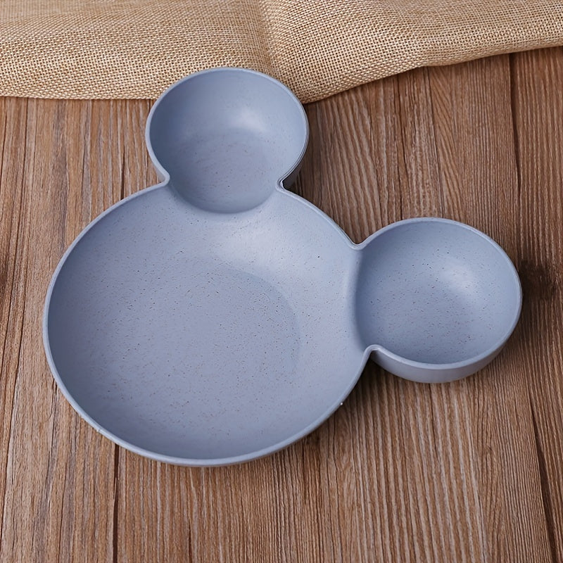 4PCS Mickey Mouse Wheat Bowls and Straw Cutlery Set - Minnie Bowl and Funny Dinner Plate for Restaurant Use, Ideal Gift