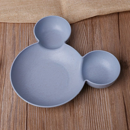4PCS Mickey Mouse Wheat Bowls and Straw Cutlery Set - Minnie Bowl and Funny Dinner Plate for Restaurant Use, Ideal Gift