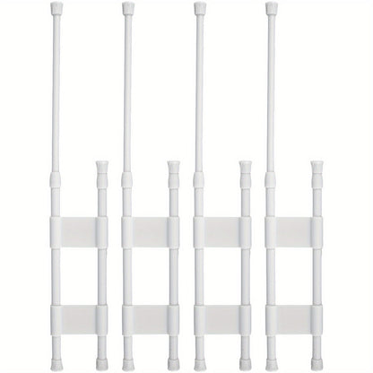 4PCS Adjustable RV Bar Spring Tension Rods - Extendable Metal Fridge Organizer for RV, Camper, Motorhome - Collapsible, Space-Saving, Adjustable 15.8 to 27.6 Inches