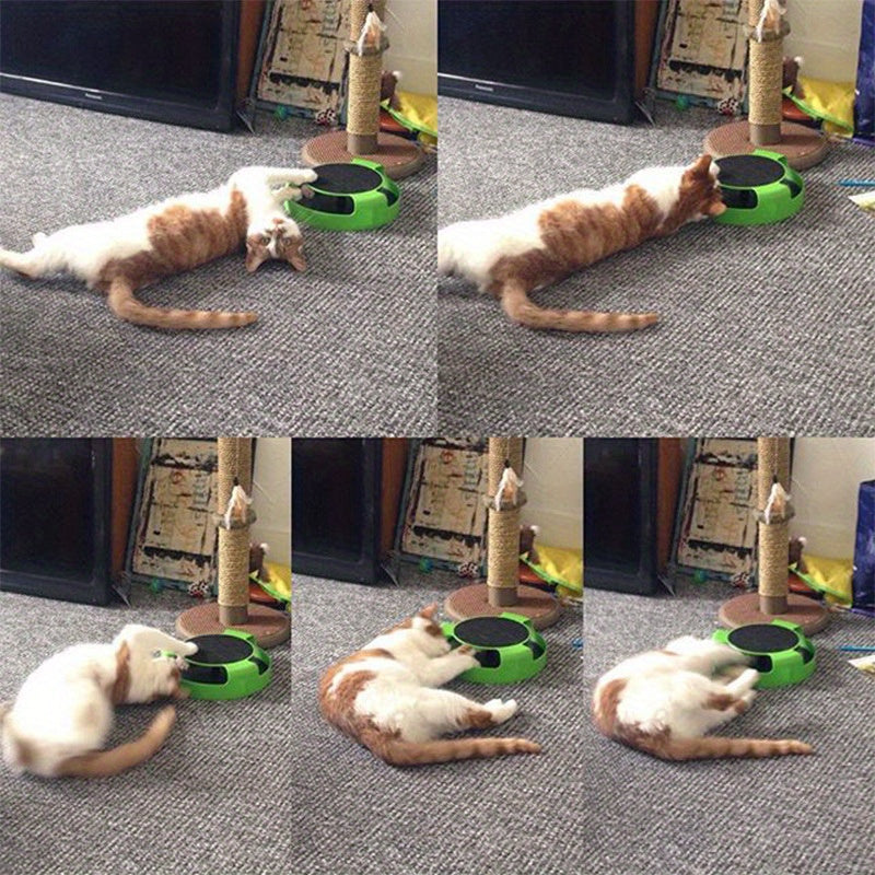 Cat Turntable Toy with Mouse Hunting and Top Scratch Board - Puzzle Amusement Plate for Fun and Interactive Play
