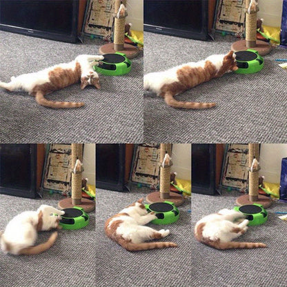 Cat Turntable Toy with Mouse Hunting and Top Scratch Board - Puzzle Amusement Plate for Fun and Interactive Play