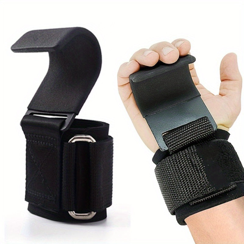 2pcs Heavy-Duty Wristbands with Sturdy Hooks - Durable, Adjustable for Weightlifting, Pull-Ups, and Powerlifting - Secure Grip and Maximum Performance