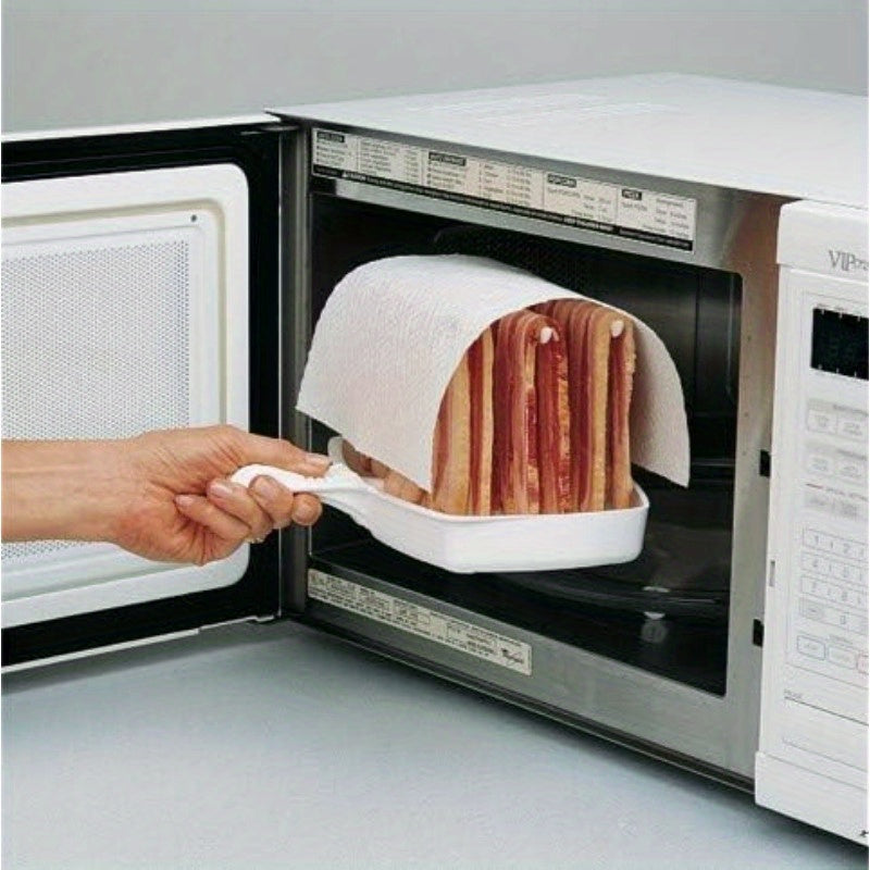 Original Makin Bacon Microwave Dish – Crispy Bacon in Minutes – Quick and Easy to Use – Reduces Fat for Healthier Meals