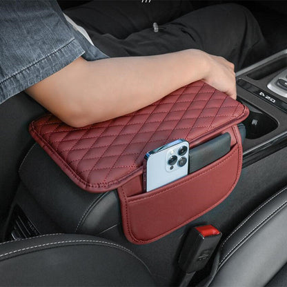 Premium PU Leather Car Armrest Pad with Storage Bag – Elevated Comfort, Universal Fit, Ideal for All Seasons, Enhances Car Interior