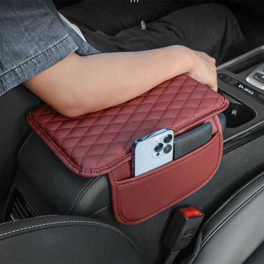Premium PU Leather Car Armrest Pad with Storage Bag – Elevated Comfort, Universal Fit, Ideal for All Seasons, Enhances Car Interior