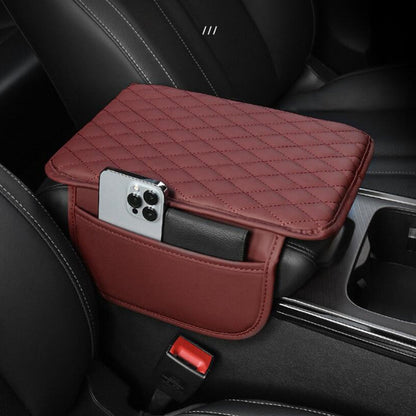 Premium PU Leather Car Armrest Pad with Storage Bag – Elevated Comfort, Universal Fit, Ideal for All Seasons, Enhances Car Interior