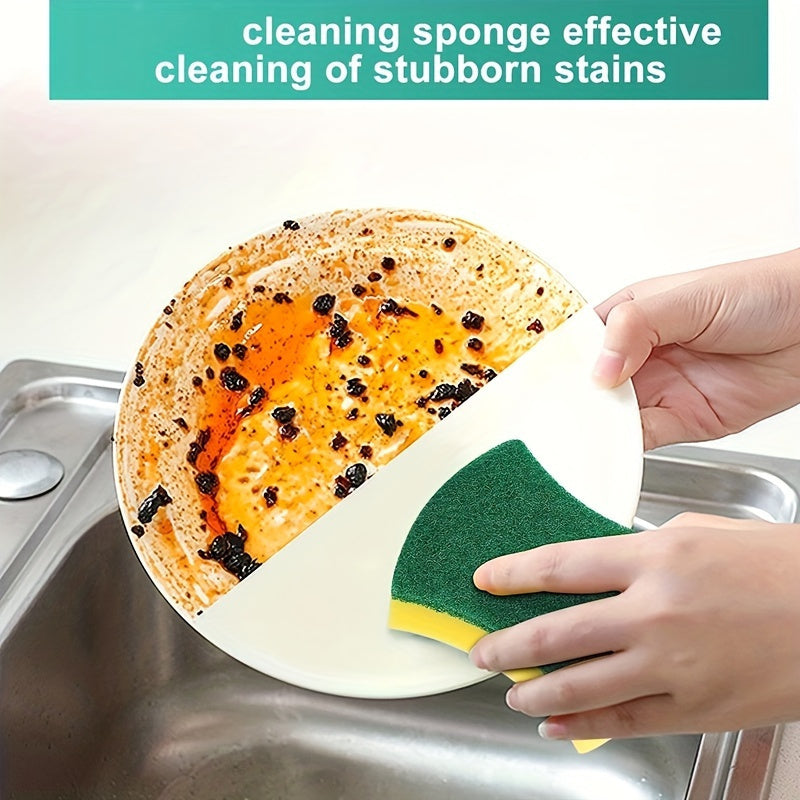 8/16/32pcs Ultra-Absorbent Double-Sided Scouring Sponges - Premium Non-Scratch, Durable, Reusable, Quick-Drying - Ideal for Kitchen and Household Cleaning, Dishwashing