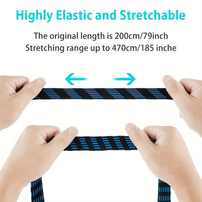 Heavy Duty Bungee Cords with Hooks – Elastic Luggage Straps, Anti-Slip Flat Rope for Motorcycles & Bicycles