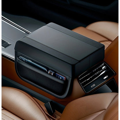 KB-3 Premium Memory Foam Car Armrest Cushion with Storage Bag - Faux Leather, Height Boosting Elbow Support for Enhanced Comfort