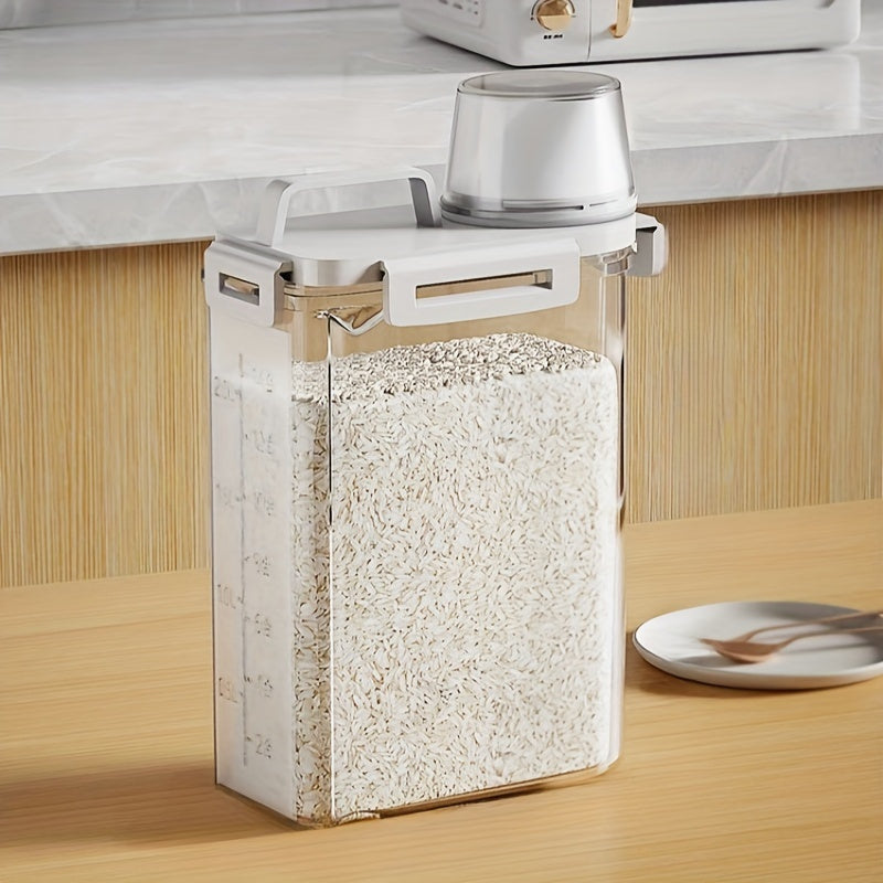 Airtight Food Storage Container with Lid - Moisture & Leak-Proof, Ideal for Grains, Nuts, Flour & Rice, Portable Kitchen Organizer