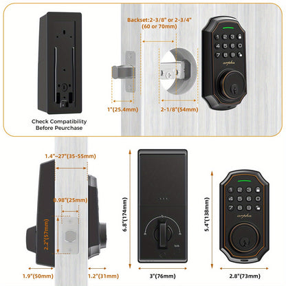 2 Door Knob Smart Keypad Door Lock Set – 100-Code Keyless Entry with Anti-Peeking Password, Auto Lock, Easy Installation – Front Door Security Solution with Deadbolt